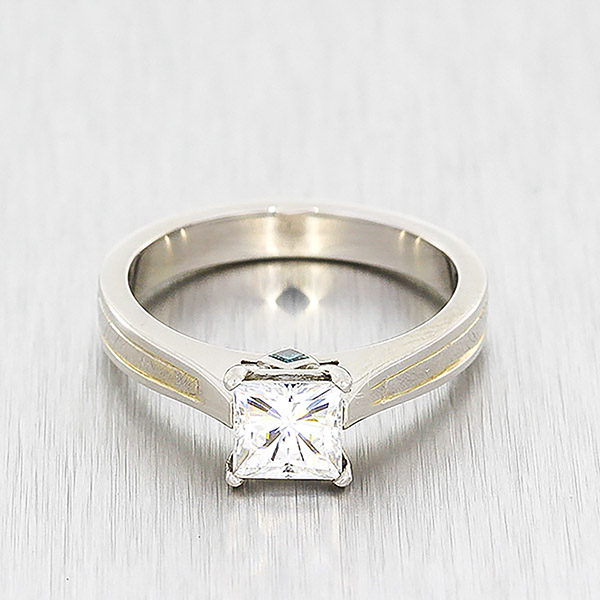 Palladium moissanite store engagement ring